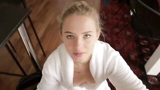 Accidental cum on step sister’s tits, she liked it and went on to fuck intensely