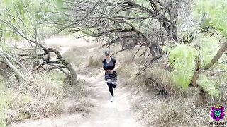 A sweaty workout ended with a passionate and intense encounter on the trail