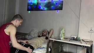 Two guys fucked a girl with narrow pussy in a friendly encounter