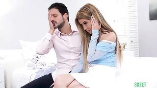 Wait, it'll be your turn soon. A girl was distracted by a massage