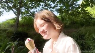 Don't lick the ice cream, my cock is for sucking! A playful scam on a hot day