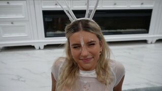 A girl adorned her face and was left to lick the mess in an amateur video