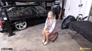 In the workshop, you can pay with your pussy, blonde