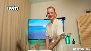 A massage session turns into a steamy encounter with a happy ending