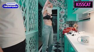 A cute maid arrived to tidy up, but things took an unexpected turn