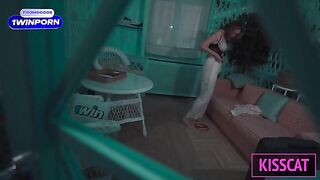 The step mom fucks her step son in the hotel room