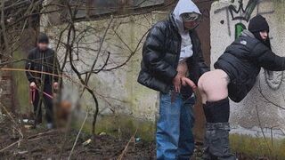 A girl was caught and fucked in public place