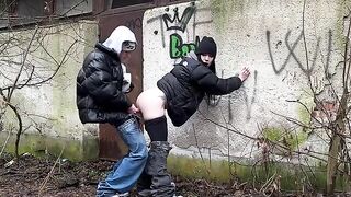 A girl was caught and fucked in public place