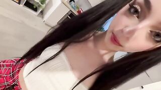 Girl is ready to show her body to stepdad after school