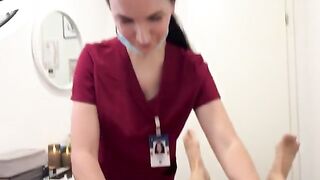 Pre-cum handjob with a hot nurse after a hair removal session