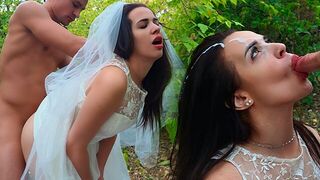 The bride gets a huge cock in her tight ass on wedding day