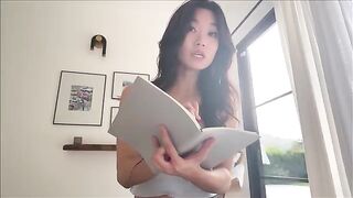 Asian step sister shares bed during a family therapy session