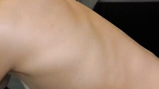 A cute girl has sex with her boyfriend at the kitchen table
