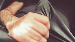 A guy with a big dick is doing the blowjob, moaning loud