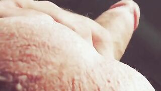 A guy with a big dick is doing the blowjob, moaning loud