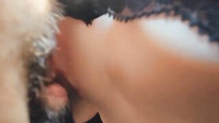 My fingers slide over the artificial folds of her pussy