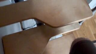 A cute girl sits on top and moves her hips to set the rhythm