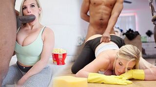 The black man fucked her wet pussy all day long