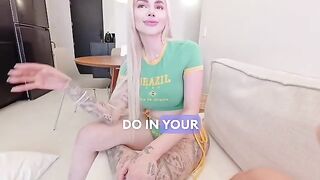 The interview ends with a blowjob and a cumshot on the dick
