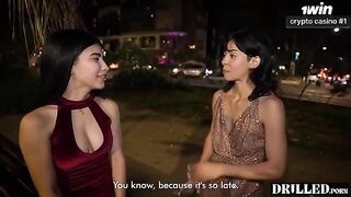 An extreme anal threesome with a cute and petite girl