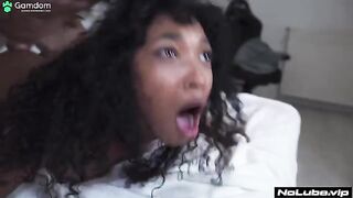 A girl on the edge: she's about to cum, caught in intense passion