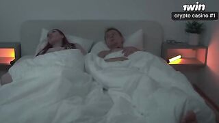 A couple has a passionate session while sharing a bed, with intense intimacy and climactic finish