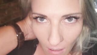 The blonde is bouncing on the dick in a competitive vibe