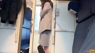 The train conductor caught me jerking off, what a luck!