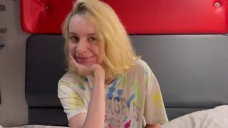 A young student got fucked on the train by a stranger, showcasing real homemade Russian teen sex with dirty talk and verified models