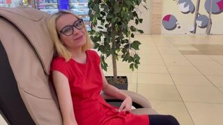 A beautiful Russian babe got fucked hard in a public toilet for cash