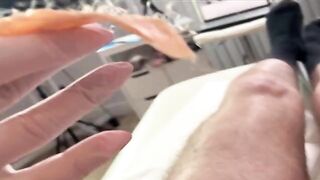 A hairy patch on the dick drives the hot Russian girl wild
