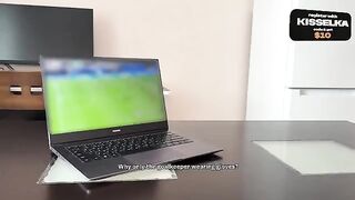 A girl was fucked in the kitchen and on the table during World Cup