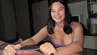 Girl just for the sake of interest sucked a cock at the party
