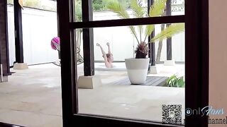 A luxurious resort in a tropical country, risky outdoor sex