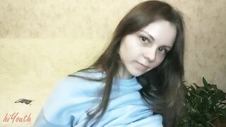 A cute Russian schoolgirl tried solo sex for the first time