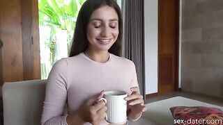 Invited for tea, hot brunette from SEX-DATER! Pov BJ, Doggy, Missionary, Titjob! 4K!