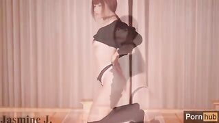 Jasmine J rides a toy and squirts from her wet pussy in a steamy scene