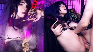 MollyRedWolf's secret quest scene with Raiden Shougun's captivating cosplay