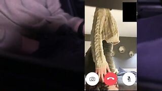 Husband watches as his cheating wife gets fucked on video call
