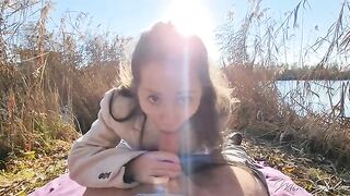 Petite babe Mini Julia got banged outdoors by a stranger