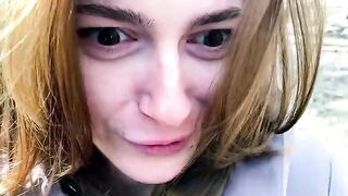 A girl was shot as a desperate slut in the forest
