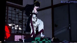 Daki, the demon from Demon Slayer, gets horny and craves some intense action